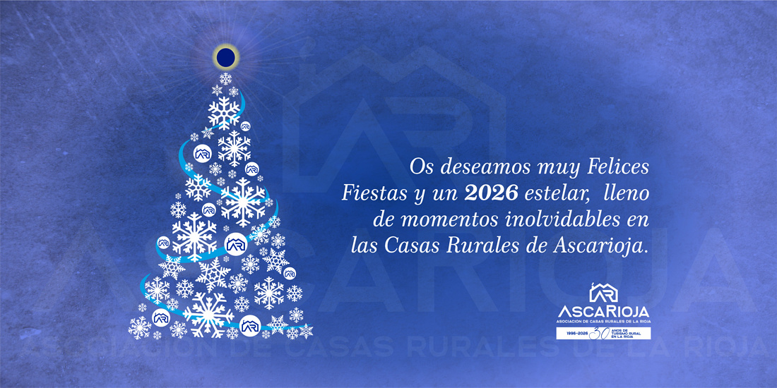 Os deseamos muy Felices Fiestas y un 2026 estelar, lleno de momentos inolvidables en las Casas Rurales de Ascarioja
